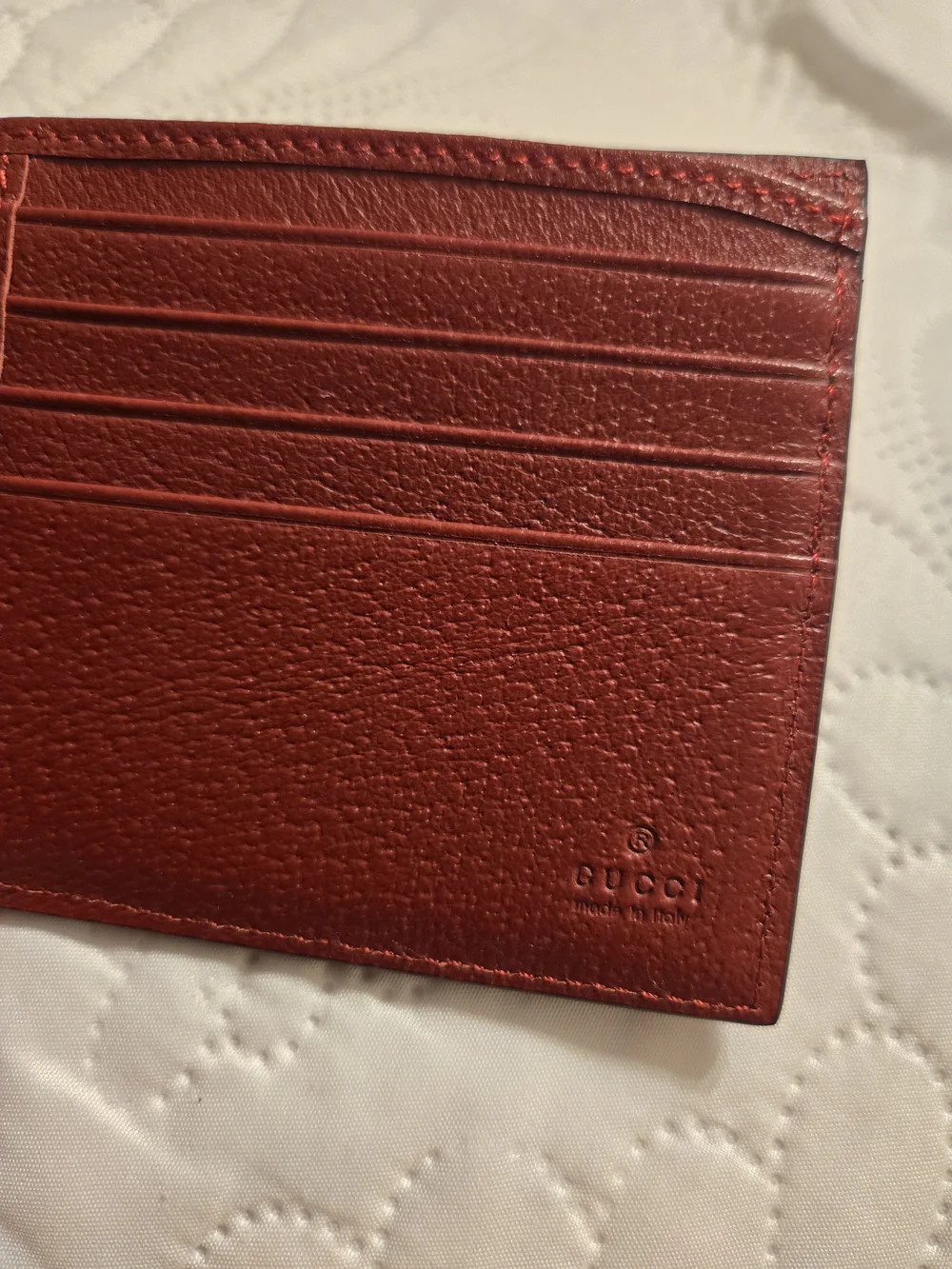 Gucci Red Yellow Green Stripe Canvas Bi-Fold Wallet